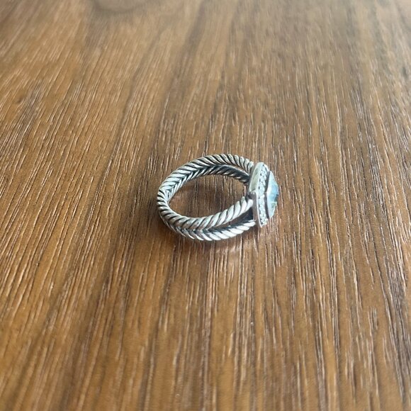 David Yurman Prasiolite Diamond and 925 Sterling Silver Ring - Picture 10 of 13